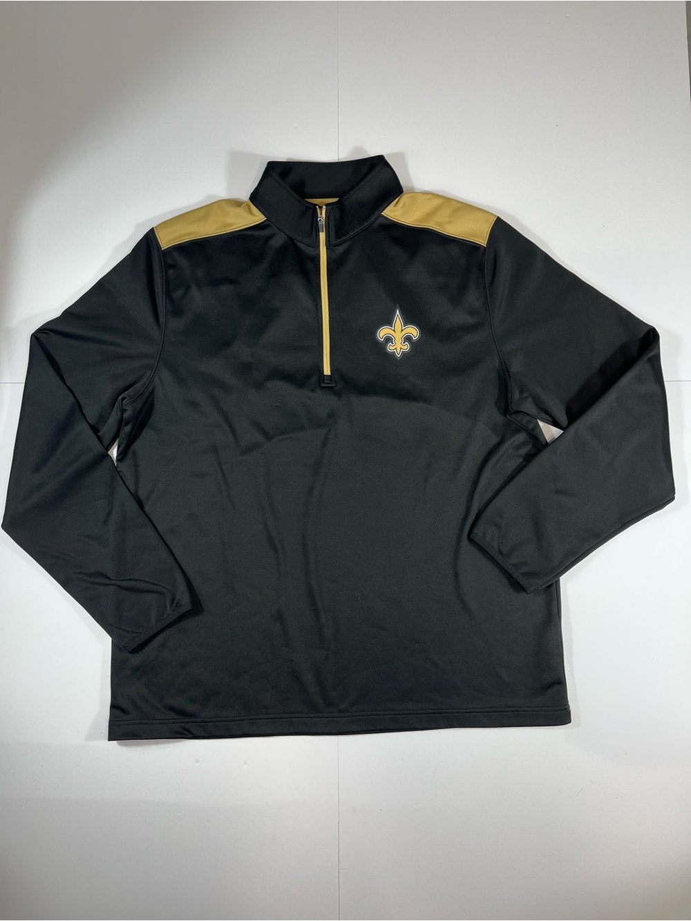 NFL New Orleans Saints Black &‎ Gold Quarter Zip Pullover